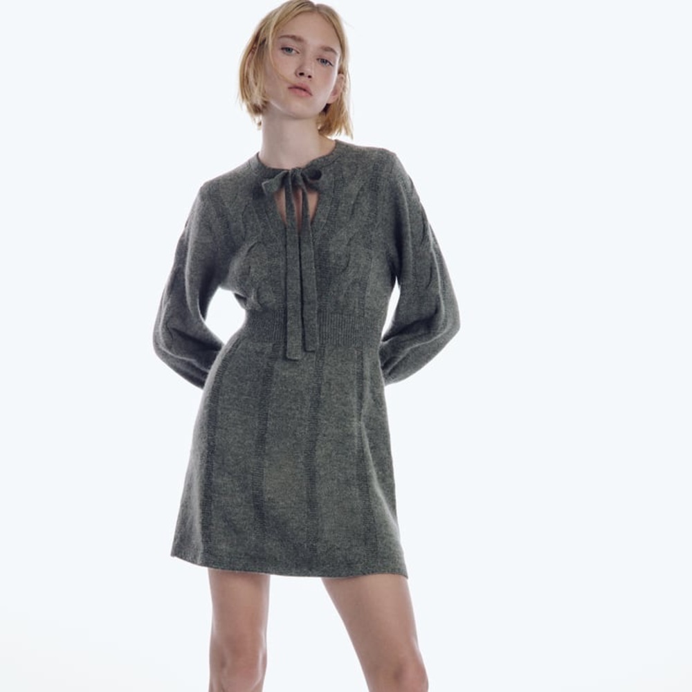 ZARA CABLE-KNIT DRESS